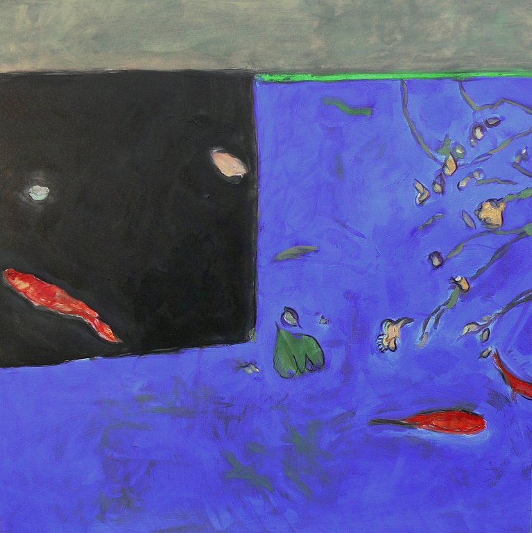 poissons rouges 2 - 100x100 - huile sur toile